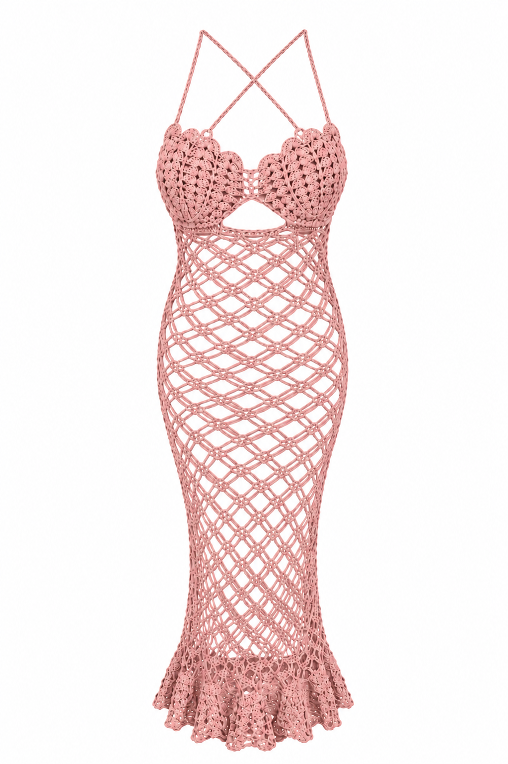 Seashell Mermaid Crochet Maxi Dress