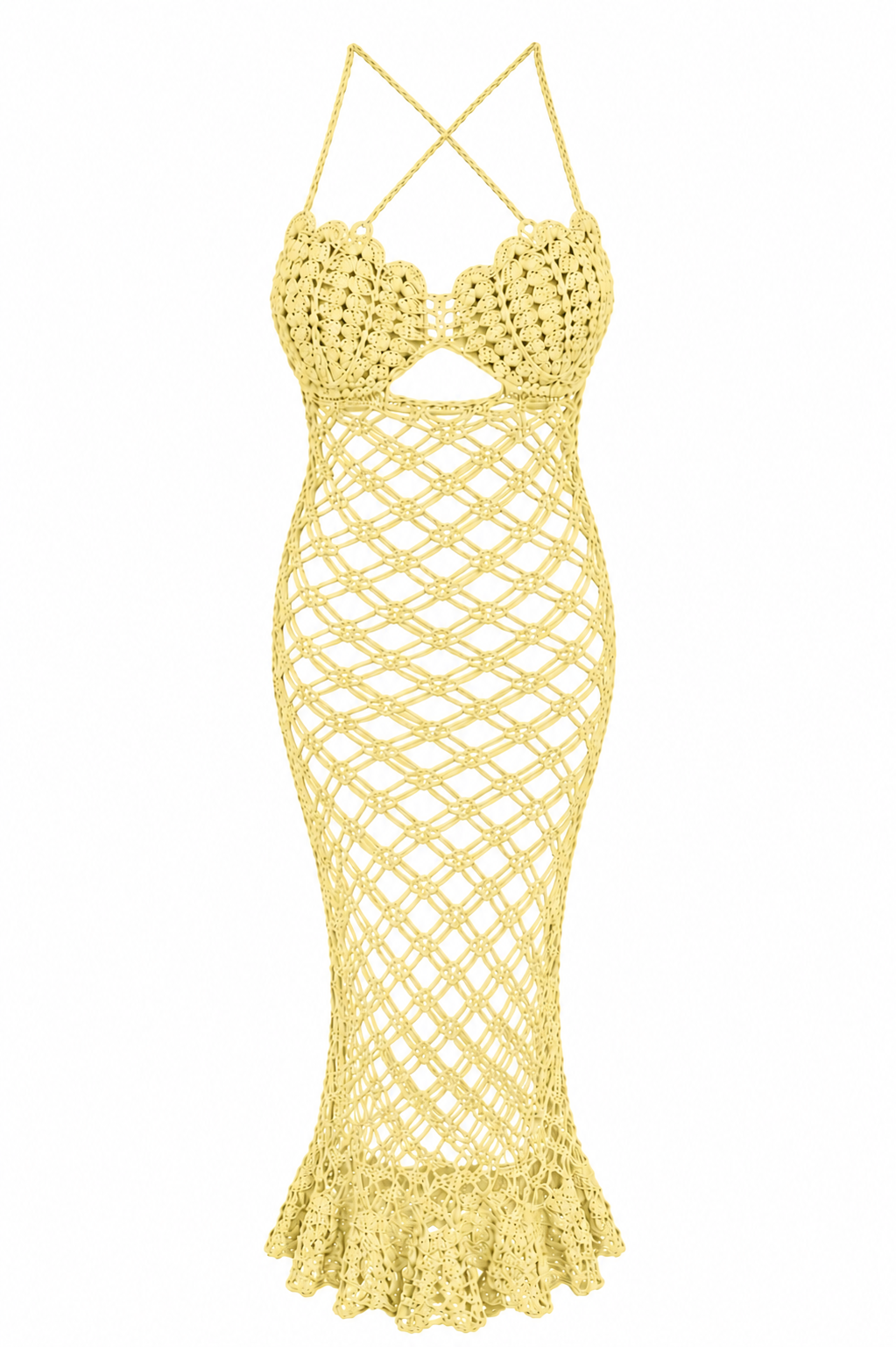 Seashell Mermaid Crochet Maxi Dress