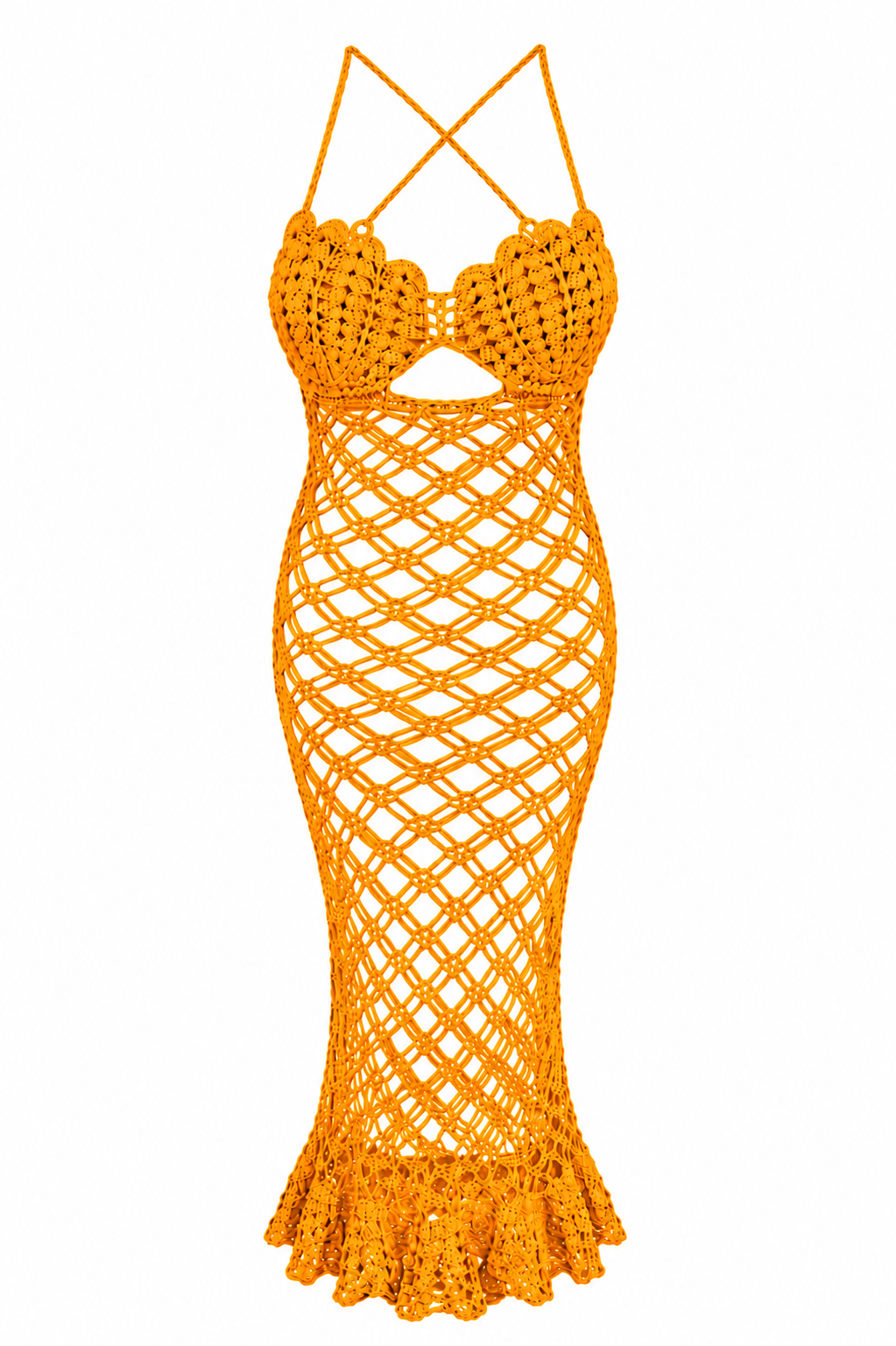 Seashell Mermaid Crochet Maxi Dress