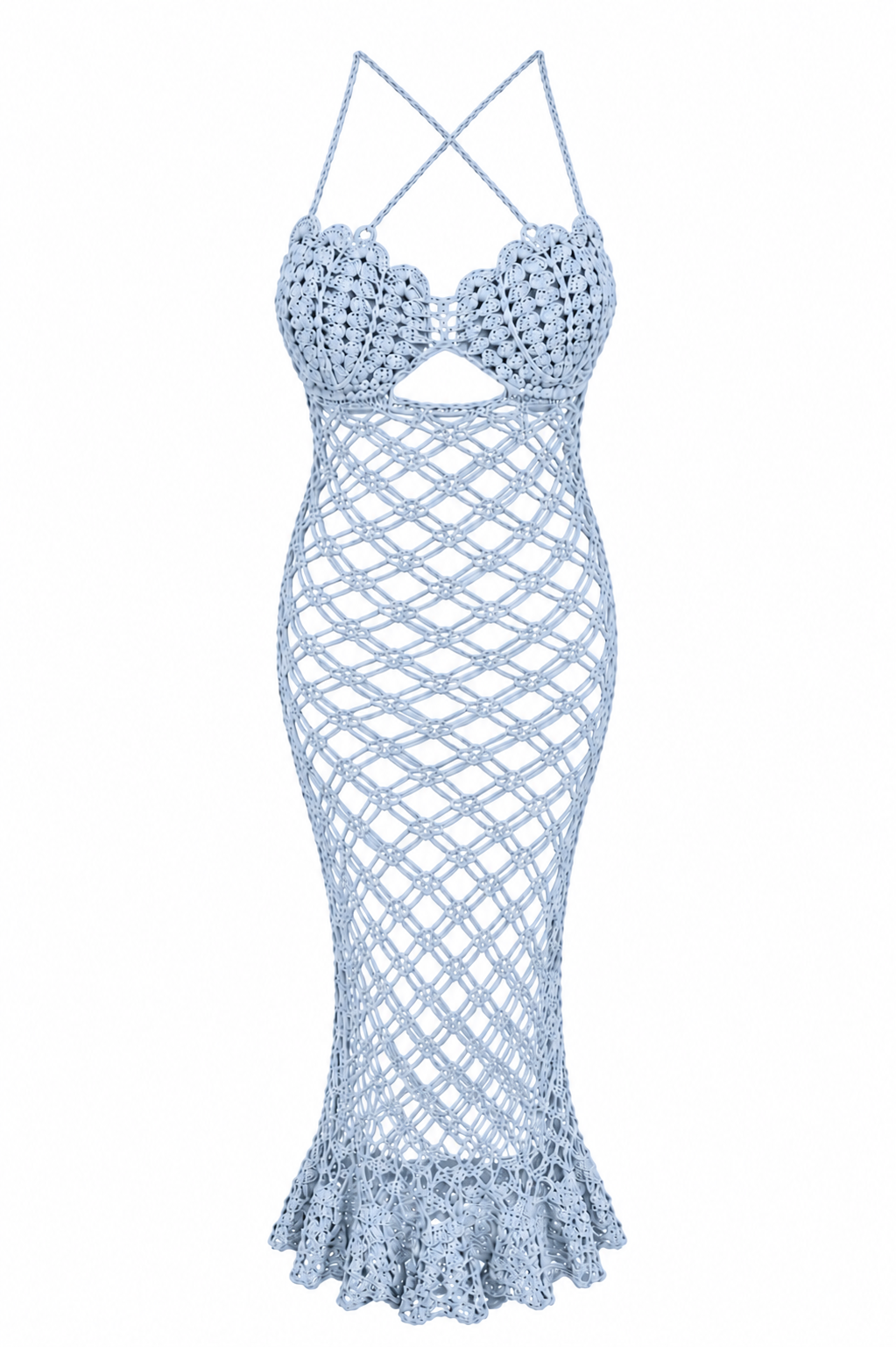 Seashell Mermaid Crochet Maxi Dress