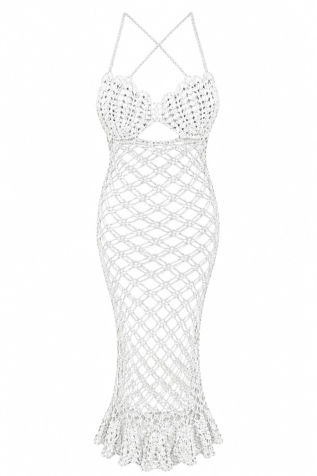 Seashell Mermaid Crochet Maxi Dress