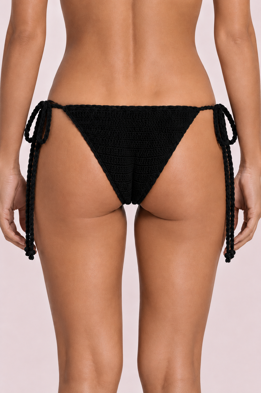 Handmade Black & Ivory Crochet Bikini Bottom