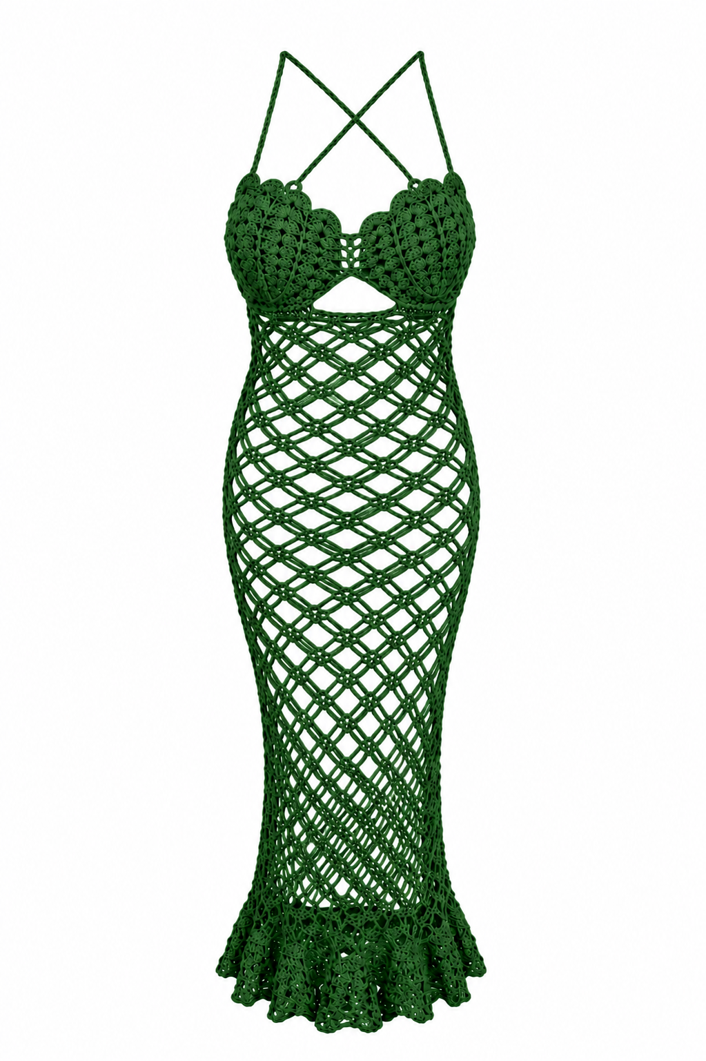 Seashell Mermaid Crochet Maxi Dress